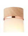 Muse 12cm 1 Light Ceiling E27, With Small Opal Cylindrical Cone Glass Teak / Opal / Matt Black