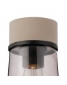 Muse 12cm 1 Light Ceiling E27, With Small Cylindrical Cone Smoke Grey Glass Shade Terrazzo Marble / Black