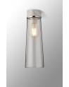 Muse 13cm 1 Light Ceiling E27, With Large Clear Cylindrical Cone Glass White Marble / Clear