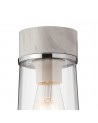 Muse 13cm 1 Light Ceiling E27, With Large Clear Cylindrical Cone Glass White Marble / Clear