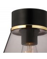 Muse 18cm 1 Light Ceiling E27, Withe Smoke Glass Shade Matt Black / Smoke