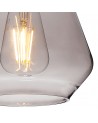 Muse 18cm 1 Light Ceiling E27, Withe Smoke Glass Shade Matt Black / Smoke