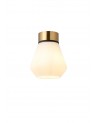 Muse 18cm 1 Light Ceiling E27, Withe Opal Glass Brass / Opal