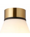 Muse 18cm 1 Light Ceiling E27, Withe Opal Glass Brass / Opal