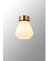 Muse 18cm 1 Light Ceiling E27, Withe Opal Glass Brass / Opal