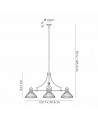 Martha 3 Light Linear Pendant E27 With 30cm Tiffany Shade, Matt Black, Amber, Cream, Crystal