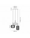 Georgie 2m Round Pendant 3 Light E27 With Various