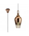 Georgie 1 Light Pendant E27 With 23cm Pear Glass, Copper/Matt Black/Clear