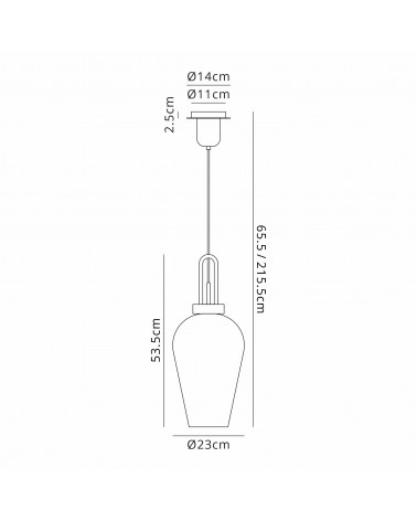 Georgie 1 Light Pendant E27 With 23cm Pear Glass, Copper/Matt Black/Clear