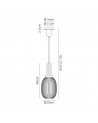 Georgie 1 Light Pendant E27 With 20cm Almond Ribbed Glass, Smoked Brass Gold/Matt Black
