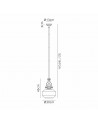 Francis 30cm Single Multi Height Pendant, 1 x E27, Round Champfered Glass, Polished Nickel / Clear
