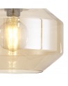 Francis 30cm Single Multi Height Pendant, 1 x E27, Round Champfered Glass, Antique Brass / Cognac