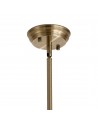 Francis 30cm Single Multi Height Pendant, 1 x E27, Round Champfered Glass, Antique Brass / Cognac