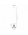 Francis Single Multi Height Pendant, 1 x E27, 30cm Bell Glass, Satin Nickel / Clear