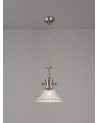 Francis Single Multi Height Pendant, 1 x E27, 30cm Bell Glass, Satin Nickel / Clear