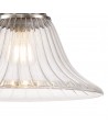 Francis Single Multi Height Pendant, 1 x E27, 30cm Bell Glass, Satin Nickel / Clear
