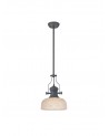 Francis Single Multi Height Pendant, 1 x E27, 26.5cm Prismatic Glass, Graphite / Clear