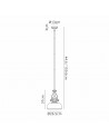 Francis Single Multi Height Pendant, 1 x E27, 26.5cm Prismatic Glass, Graphite / Clear