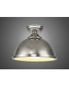 Francis 31cm Flush Ceiling Fitting, 1 x E27, Polished Nickel / Frosted Glass