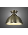 Francis 31cm Flush Ceiling Fitting, 1 x E27, Antique Brass / Frosted Glass