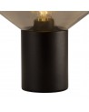 Eliza Wide Table Lamp, 1 x E27, Satin Black/Smoke Plated Glass
