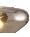 Eliza Wide Table Lamp, 1 x E27, Satin Black/Smoke Plated Glass