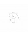 Eliza Wide Table Lamp, 1 x E27, Satin Black/Clear Glass