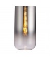 Georgie 1 Light Pendant E27 With 30cm Cylinder Glass, Black Chrome/Matt Black/Smoked/Clear