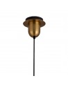 Georgie 1 Light Pendant E27 With 30cm Cylinder Glass, Brass Gold/Matt Black/Clear
