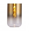 Georgie 1 Light Pendant E27 With 30cm Cylinder Glass, Brass Gold/Matt Black/Clear