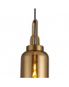 Georgie 1 Light Pendant E27 With 30cm Cylinder Glass, Brass Gold/Matt Black/Clear