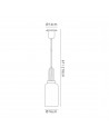 Georgie 1 Light Pendant E27 With 30cm Cylinder Glass, Brass Gold/Matt Black/Clear
