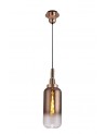 Georgie 1 Light Pendant E27 With 30cm Cylinder Glass, Copper/Matt Black/Clear