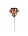 Georgie 1 Light Pendant E27 With 30cm Cylinder Glass, Copper/Matt Black/Clear