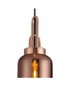 Georgie 1 Light Pendant E27 With 30cm Cylinder Glass, Copper/Matt Black/Clear