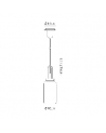 Georgie 1 Light Pendant E27 With 30cm Cylinder Glass, Copper/Matt Black/Clear