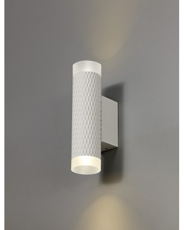 Megan 2 Light Wall Lamp GU10, Sand White/Acrylic Rings