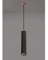Megan 1 Light 30cm Pendant Light GU10, Rose Gold/Sand Black
