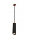 Megan 1 Light 20cm Pendant Light GU10, Rose Gold/Sand Black