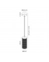 Megan 1 Light 20cm Pendant Light GU10, Rose Gold/Sand Black