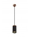 Megan 1 Light 11cm Pendant Light GU10, Rose Gold/Sand Black
