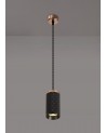 Megan 1 Light 11cm Pendant Light GU10, Rose Gold/Sand Black