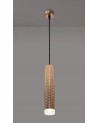 Megan 1 Light 30cm Pendant Light GU10, Rose Gold/Acrylic Ring