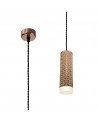 Megan 1 Light 20cm Pendant Light GU10, Rose Gold/Acrylic Ring