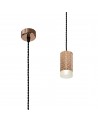 Megan 1 Light 11cm Pendant Light GU10, Rose Gold/Acrylic Ring