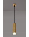 Megan 1 Light 20cm Pendant Light GU10, Champagne Gold/Acrylic Ring