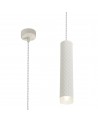 Megan 1 Light 30cm Pendant Light GU10, Sand White/Acrylic Ring