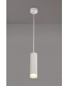 Megan 1 Light 20cm Pendant Light GU10, Sand White/Acrylic Ring