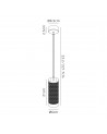 Megan 1 Light 20cm Pendant Light GU10, Sand White/Acrylic Ring