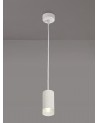 Megan 1 Light 11cm Pendant Light GU10, Sand White/Acrylic Ring